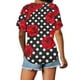 thumbnail image 4 of Camiseta de manga corta plisada elástica con cuello en V y estampado floral de talla grande para mujer OAVQHLG3B Store lin121212, 4 of 4