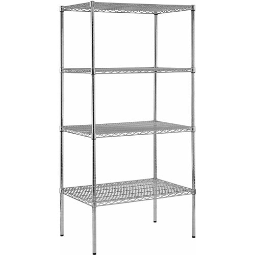 Muscle Rack 4 Shelf Heavy Duty Wire Shelving Unit, Chrome