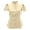 Light Yellow, variant on Women's Mandarin Collar Button Down Shirt Short Sleeve Slim Fit Top Soft Casual Spring Summer Blouse,S