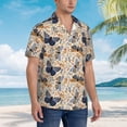 thumbnail image 6 of Uemuo Butterflies Printed Regular Fit Short Sleeve Casual Hawaiian Shirt for Men,Aloha shirt,Tropical shirt,Floral print shirt,Vacation Beach shirt-Medium, 6 of 9
