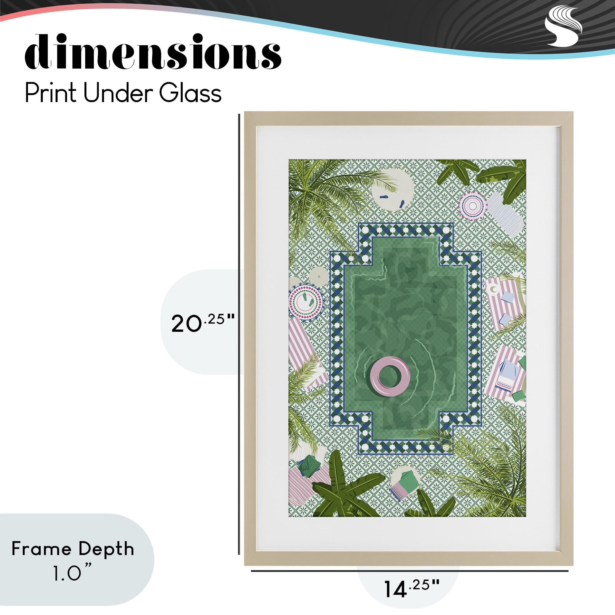 Stupell Industries Morocco Riad Pool Birch Framed Print Under Glass, design by Vero Illustrates