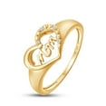 thumbnail image 4 of AFFY White Natural Diamond Accent Mom & Heart Ring In 14k Yellow Gold Over Sterling Silver (0.02 Cttw), 4 of 6