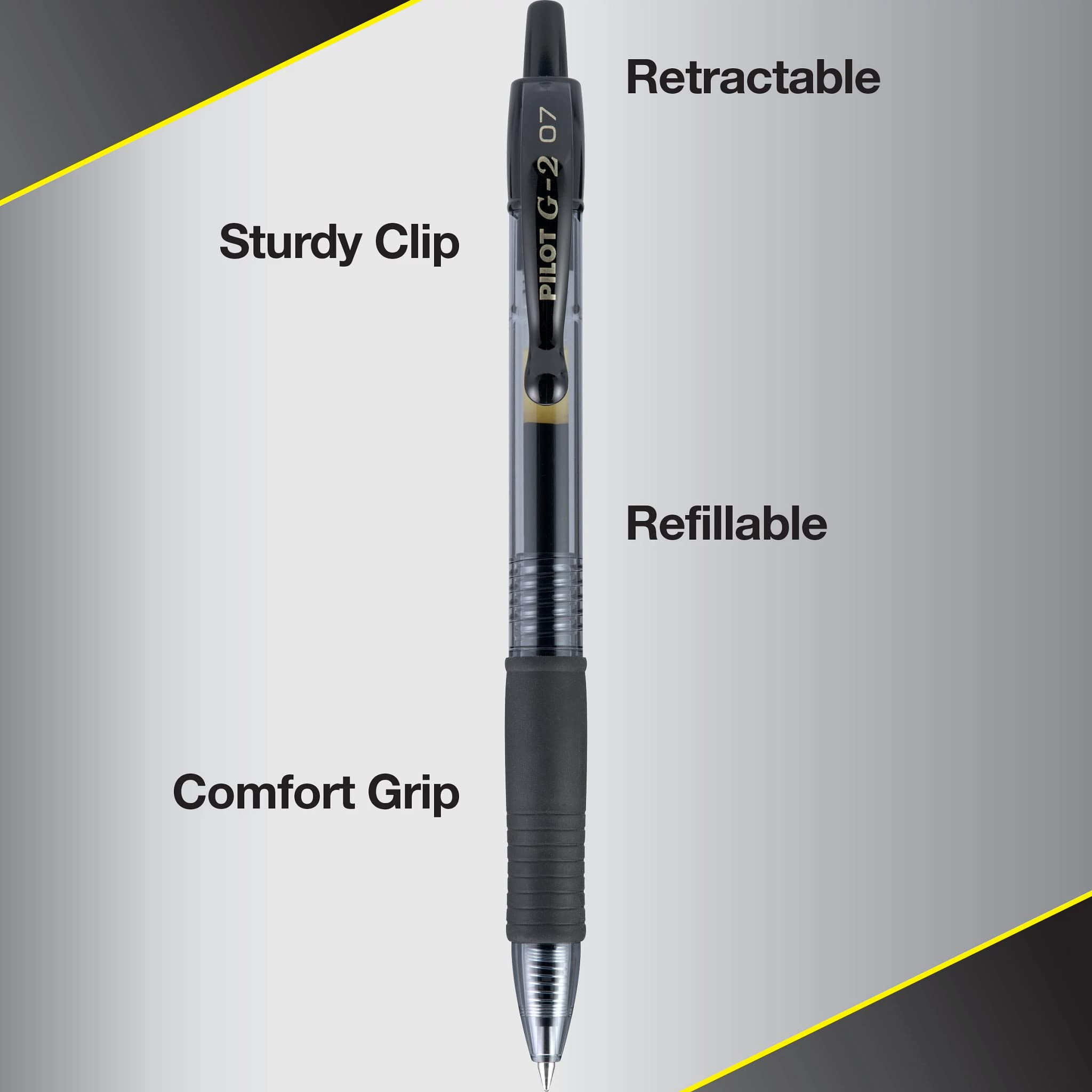 Pilot G2 Premium Gel Roller Pens 0.7, Fine Point Smooth Writing Pens Black, Pack of 14