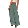 thumbnail image 4 of SAYOO Summer A-line Long Skirt for Women, Irregular High Waist Solid Color Stitching Skirts Casual Fashion, 4 of 9
