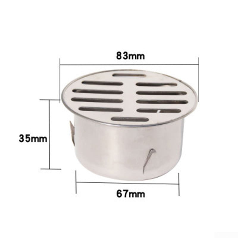 Stainless Steel Floor Drain Plug-In Ceiling Round Balcony Outdoor Drainage 