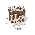 thumbnail image 1 of Rebanadas de madera para Decoración de mesa, letras de amor, boda Just Married Mr Mrs, fiesta de feliz cumpleaños, manualidades de álbum de recortes DIY, 15 piezas, 1 of 4
