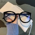 thumbnail image 1 of Retro Round Large Frame Plain Glasses Candy Color Bold Frame Glasses Men Women Fashion Blue Light Blocking Glasses Eyewear CHINA, 1 of 5