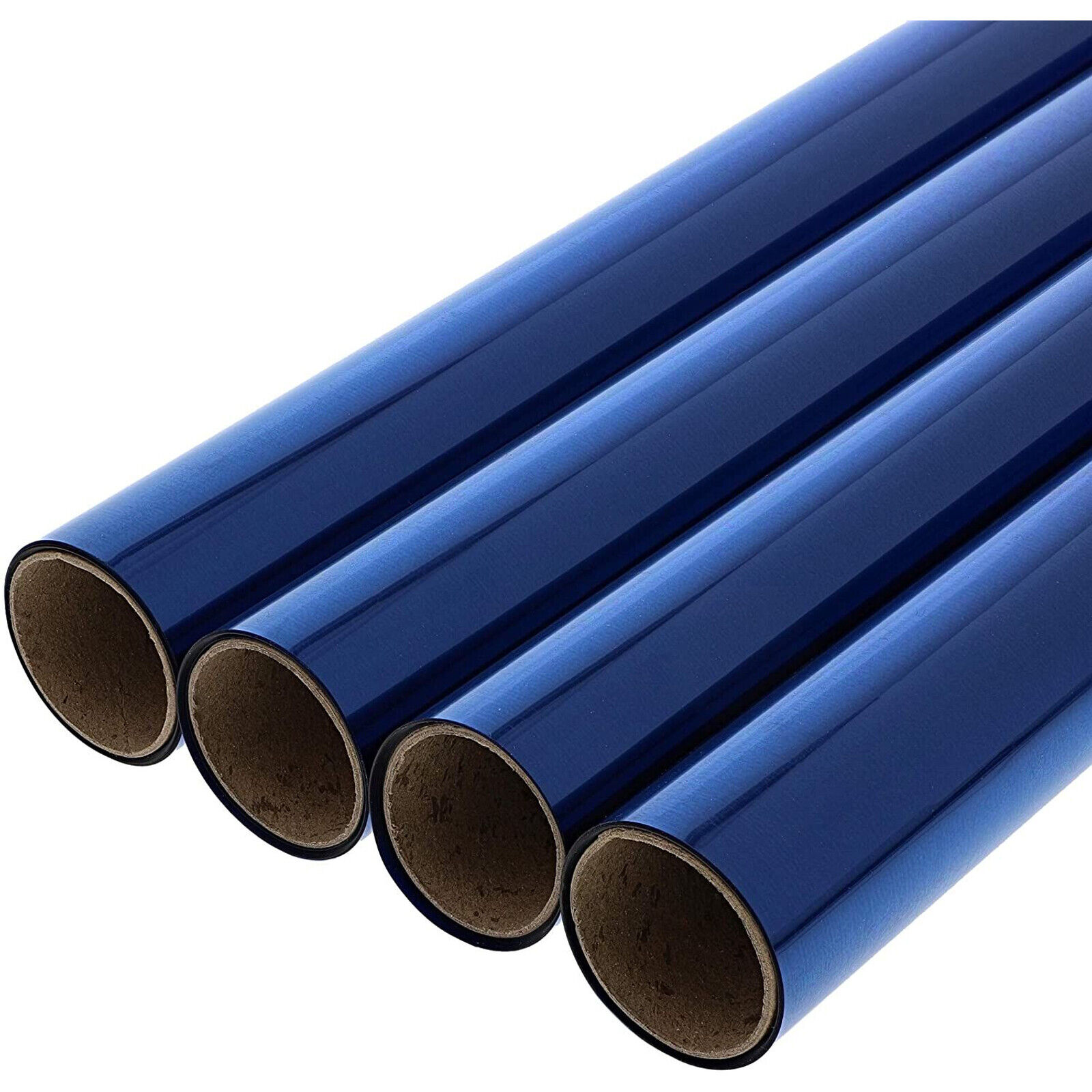 4 Pack Blue Cellophane Wrapping Paper Rolls for Gift Baskets Crafts, 17