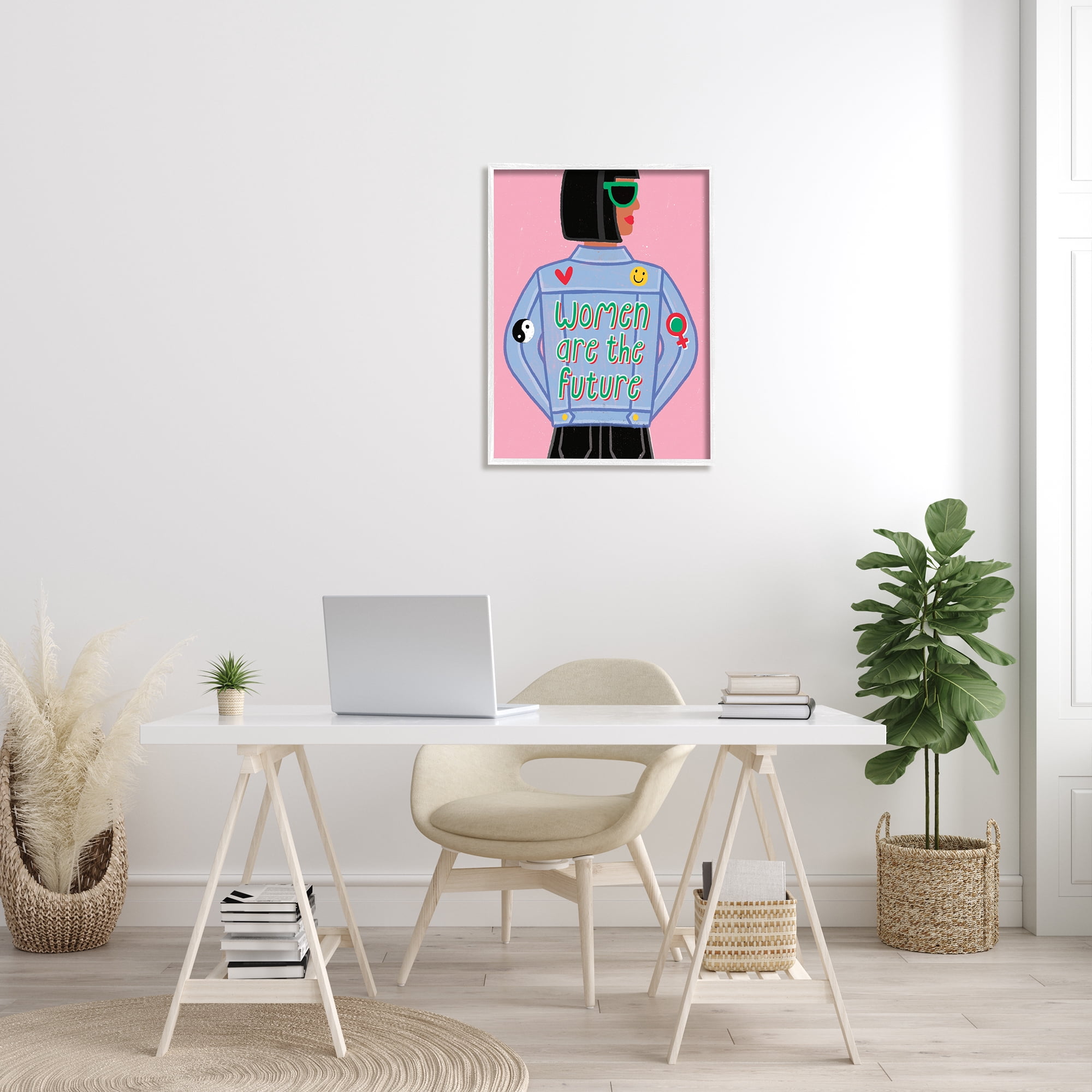 Stupell Industries Women Are The Future Girl Power Quote Denim Jacket, 24 x 30, Designed by Make Much Studios