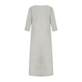 thumbnail image 5 of LYXSSBYX Womens Dresses Short Sleeve Casual Women's Fashion Round Neck Loose Short Sleeve Solid Mid-Calf Dress Long Dress, 5 of 8