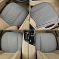 thumbnail image 2 of Black Panther 1 Pair PU Front Car Seat Covers, Front Seat Protectors Compatible with 95% Vehicles, Anti-Slip & Full Wrapping Edge, Diamond Pattern Embroidery (W 21.26''×D 20.86”) - Light Gray, 2 of 14