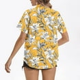 thumbnail image 4 of WCMZJ Hawaiian Shirts for Women Summer Beach Shirt Tropical Shirts Womens Hawaii Button Down Short Sleeve Blouses Button Up Tops Yellow 2XL, 4 of 6