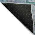 thumbnail image 3 of HomeRoots 603121 8 ft. Blue, Gray & Brown Round Abstract Washable Indoor & Outdoor Area Rug, 3 of 5