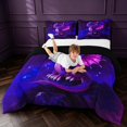thumbnail image 3 of Manfei Cute Dragon Animals King Size Comforter Sets,Fantasy Cloud Stars Comforters King Size,Purple Blue,Black Reversible,3 Pieces,1 Comforter and 2 Pillowcases, 3 of 7