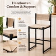 thumbnail image 3 of SESSLIFE Bar Chairs Set of 2, Counter Height Bar Stools with Paper Rope Weave & Metal Legs, Barstools for Kitchen Island, Honey, 3 of 8
