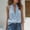 Light Blue, variant on Ladies V Neck Button Front Halter Cami Top Relaxed Sleeveless Woven Tank Tank Tops
