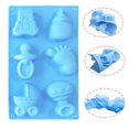 thumbnail image 5 of 3 Pack Baby Shower Party Silicone Mold,Baby Carriage Feeding Bottle Little Feet Bear Pacifier Silicone Fondant Mold for Purple,Blue,Green, 5 of 5
