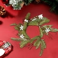 thumbnail image 6 of Linnome Artificial Leaf Candlestick Wreath Ring - Christmas Table Candle Garland Centerpiece for Holiday Home Decor, Dining, Mantel, and Festive Party Setting, 6 of 6