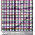 thumbnail image 1 of Soimoi Purple Cotton Voile Fabric Window Pane Check Print Fabric by Yard 56 Inch Wide, 1 of 3