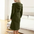 thumbnail image 5 of ylioge Womens Waffleknit Robes with Pockets, Hoodie & Belt Long Sleeve Bathrobes Couples Casual Solid Mid Length Homewear Bath Robe Pajamas Housecoats, 5 of 7