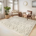thumbnail image 2 of Washable Living Room Area Rug, 10x13 Rugs for Bedroom Extra Large Vintage Distressed Floral Non Slip Low Pile Stain Resistant Farmhouse Carpet for Dining Room Nursery Playroom, Beige, 2 of 8
