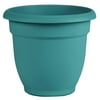 Bloem Ariana Pot Planter: 16" - Bermuda Teal Green - Durable Resin Pot, For Indoor and Outdoor Use, Gardening, Self Watering Disk Included, 6 Gallon Capacity