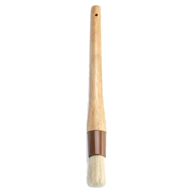 Wood Kitchen Brushes Portable Handheld Reusable Hanging Hole Home Bakery Cake Making Cooking Barbecue Picnic Brushes Tool Round