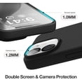 thumbnail image 3 of Silicone Case Designed for Apple iPhone 12 Liquid Silicone Case, 5 in 1 Bundle Phone Case with 2 Clear Tempered Glass and 2 Camera Lens Shockproof Case for Apple iPhone 12,Black, 3 of 7