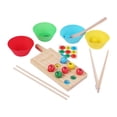 thumbnail image 4 of Bolas de arcoíris de madera en tazas con bolas, rompecabezas de cuentas con Clip de arcoíris de motor fino, juguete Montessori para niños pequeños, 4 of 9