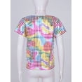 thumbnail image 4 of Yeahdor Kids Girls Sparkly Metallic T-Shirt Boys Shiny Loose T-Shirt for Jazz Modern Dance Performance Wear, 4 of 7