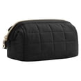 thumbnail image 4 of Bolsa de maquillaje de gran capacidad, organizador de maquillaje de viaje, neceser portátil Negro, 4 of 8
