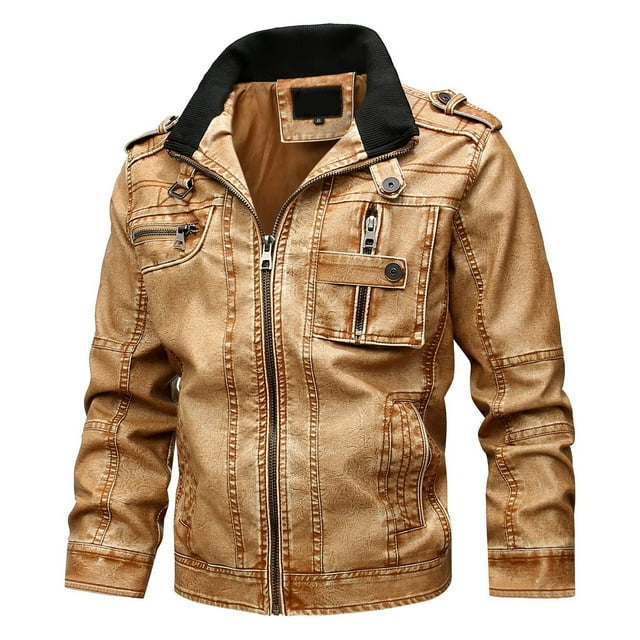 DPTALR Veste en Cuir Polaire d'Automne et d'Hiver pour Homme