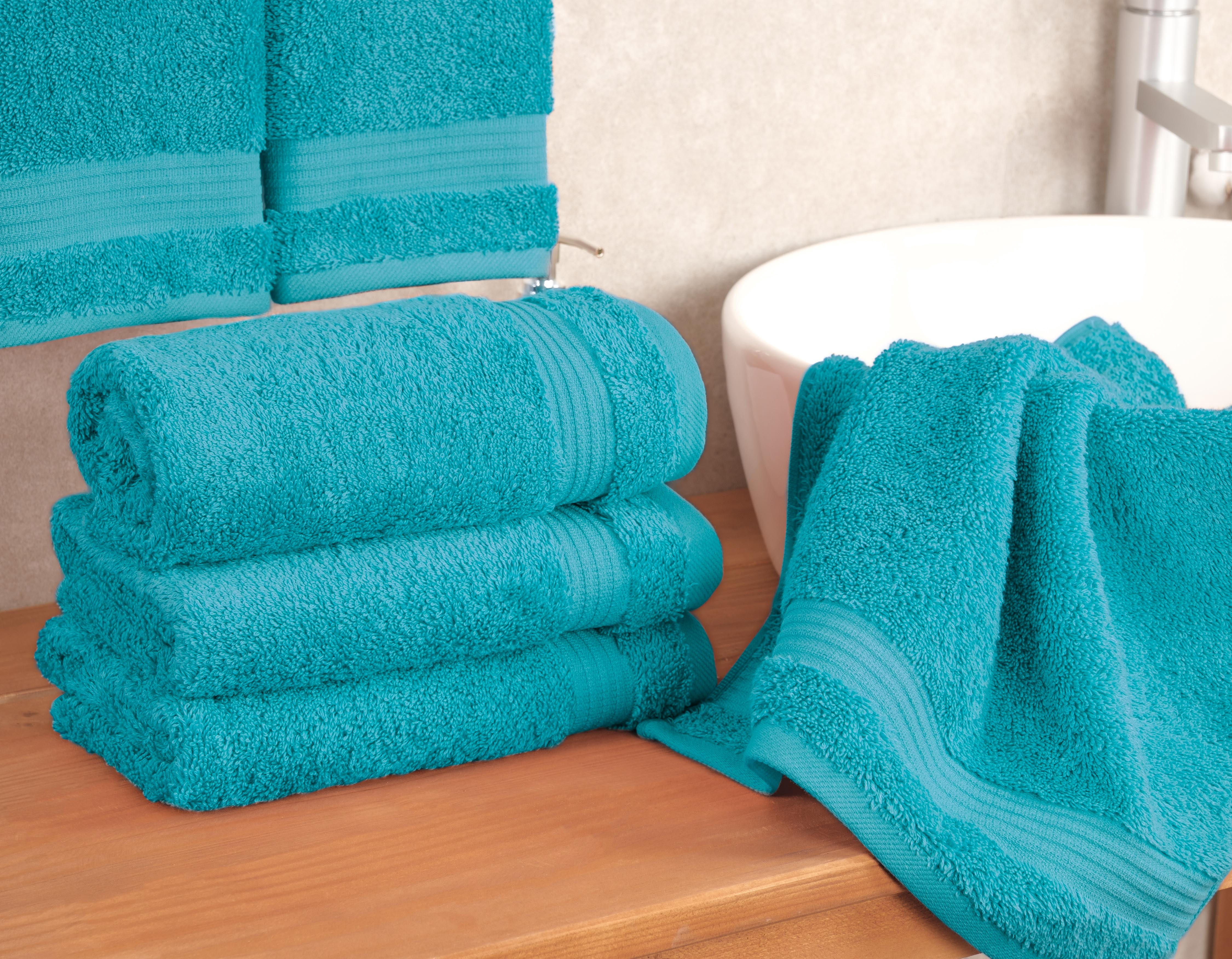 Cotton Paradise 100% Cotton Turkish 4 Piece Hand Towel Set, Soft Absorbent Face Towels Clearance Set, Aqua Blue
