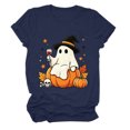 thumbnail image 5 of Leey-World Halloween Shirt Women Halloween Shirts Women Pumpkin/Ghost Print Shirt Gifts Short Sleeve Tee Top, 5 of 7