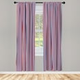 thumbnail image 3 of Ambesonne Harbour Stripe Curtains, Patriotic Colors, Pair of 28"x84", Violet Blue Vermilion, 3 of 5