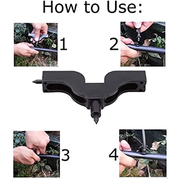 Accesorios de riego por goteo Herramienta de perforación de manguera de tubo de perforación Herramienta de riego por goteo de jardín negro Herramienta de perforación de agujeros ZefeiWu 8390612553516