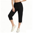 thumbnail image 2 of Thousandth Women's Cargo Capri Pants Casual Multi Pocket Cropped Scrub Lightweight Hiking Pants Joggers with Drawstring Hem Quick Dry Outdoor Trousers for Travel, 2 of 5