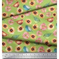thumbnail image 3 of Soimoi Velvet Fabric Bird & Anemone Floral Print Sewing Fabric Yard 58 Inch Wide, 3 of 3