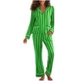 thumbnail image 2 of Pajamas Women's Long Sleeve Pj Set Soft 2 Piece Loungewear Sleepwear with Jogger Pants XS-3XL,Green,S, 2 of 5