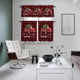 thumbnail image 4 of Christmas Truck Kitchen Curtains Sets for Windows 36 Inch Length, Red Black Buffalo Plaid Xmas Tree Snowflakes Rod Pocket Window Treatments Tier Curtains and Valances Set for Bedroom/Bathroom, 4 of 8