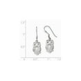 thumbnail image 2 of Sterling Silver Polished and Textured Cubic Zirconia Dangle Shepherd Hook Earrings - Measures 29x9mm, 2 of 2