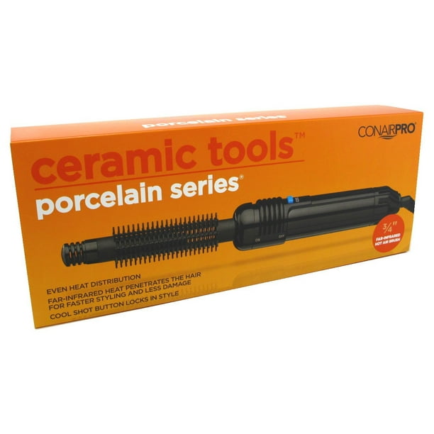 Conair Pro Ceramic Tools Porcelain Series FarInfrared Hot Air Brush, 0.75 Inch