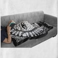 thumbnail image 6 of Moon Rays Soft Flannel Fleece Throw Blanket, Theme Inspired Sun and Crescent Depiction in Astrological Style, Cozy Plush for Indoor and Outdoor Use, 60" x 80", Charcoal Grey White, by Ambesonne, 6 of 6