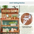 thumbnail image 4 of Royard Oaktree Outdoor Potting Bench Table Wooden Patio Workstation Farmhouse Garden Potting Bench with 4 Storage Shelves and Side Hook,Natural, 4 of 7
