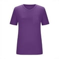 thumbnail image 4 of Yubnlvae Women's V-Neck Pocket Tee - Casual Short Sleeve Relaxed Fit T-Shirt (Pink, Purple, Navy, Black +2 colors | S-XXXL) (Purple | XXL), 4 of 4