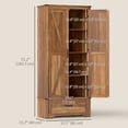 thumbnail image 3 of HOMCOM Farmhouse Pantry Cabinet, Kitchen Cabinet, Brown, 3 of 10
