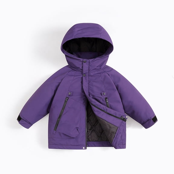 Gyujnb Girls Winter Jacket, Girls Winter Down Jacket Warm Thickened Coat Windproof Cold Weather Outerwear for Kids Youth,Size:7-8 Years