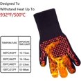 thumbnail image 2 of Bbq Tool Guantes para Barbacoa De 35 Cm, ​​Manopla para Parrilla Antideslizante Resistente Al Calor 1472f con Puño Elástico para Freír, Barbacoa, Cocinar, Hornear (Rojo), 2 of 5