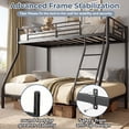 thumbnail image 5 of UIOWIO Twin over Full Metal Bunk Bed Set with Stairs & Storage, Heavy Duty Bunk Bed Frame for Adults & Teens, Includes 6" Memory Foam Mattresses, No Box Spring Needed, Black, 5 of 10