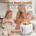 thumbnail image 3 of Aigostar Grille-pain Rétro 2 Tranches - Acier Inoxydable, Fentes Extra Larges, Fonction Bagel, Annuler et Décongeler, 6 Réglages de Brunissage, Plateau Ramasse-Miettes Amovible, Blanc, 3 of 9